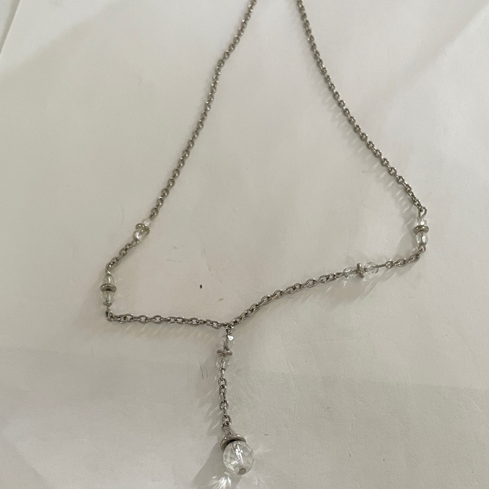 Soho Apparel Silver Necklace with Crystal Accents